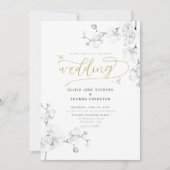 Formele moderne klassieke orchideeën in één huweli kaart (Voorkant)