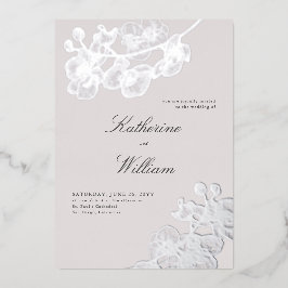 Formele moderne klassieke orchideeën Tux Wedding S Folie Uitnodiging