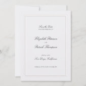 Formele Moderne Klassieke Verhoogde Trouwdatum Par Save The Date (Voorkant)