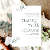 Formele, moderne minimale typografie Green Wedding Kaart