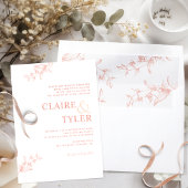 Formele Moderne Typografie Blush Roze, Perzik Brui Kaart