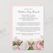 Formele Moederdag Brunch Roze Bloemen Kaart (Voorkant / Achterkant)