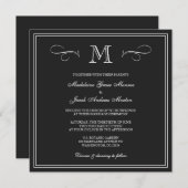 Formele monogram bruiloft kaart (Voorkant / Achterkant)