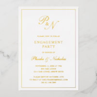 Formele monogram Elegant Engagement Party Gold