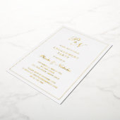 Formele monogram Elegant Engagement Party Gold Folie Uitnodiging (Gedraaid)
