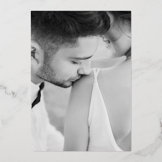 Formele Monogram Elegante Huwelijksreceptie Folie Uitnodiging (Achterkant)