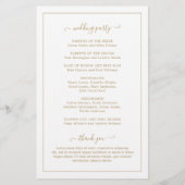 Formele monogram Gold Elegant Wedding Program (Achterkant)