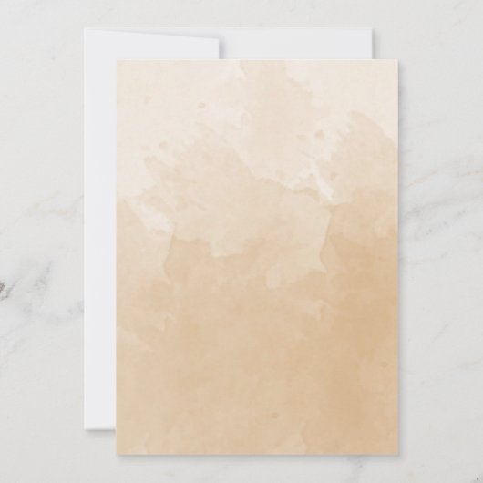 Formele monogram goud en beige Waterverf bruiloft Kaart (Achterkant)