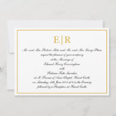 Formele monogram kalligrafie Elegant Gold Wedding Kaart (Voorkant)