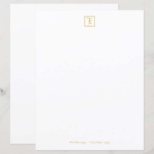 Formele monogram legant goud — Letter-blad (Voorkant / Achterkant)