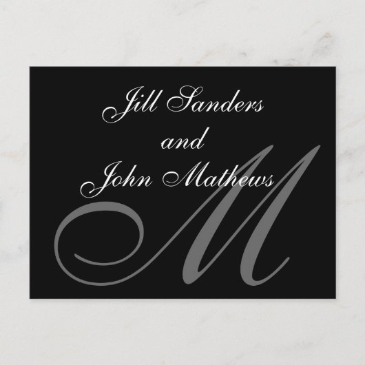 Formele Monogram M Save the Date Aankondiging (Voorkant)