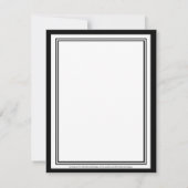 Formele Monogram RSVP-kaart in zwart RSVP Kaartje (Achterkant)