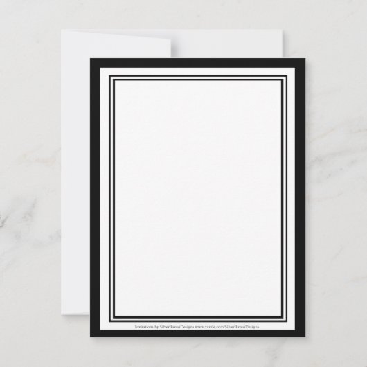 Formele Monogram RSVP-kaart in zwart RSVP Kaartje (Achterkant)