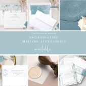 Formele monogram Sage Zee Glass Waterverf Weddensc Kaart