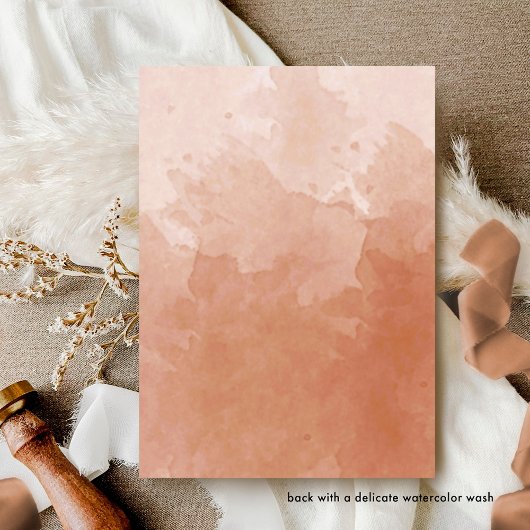 Formele Monogram Terracotta Waterverf Wedding Kaart