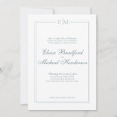 Formele Monogram Trouw Uitnodiging (Voorkant)