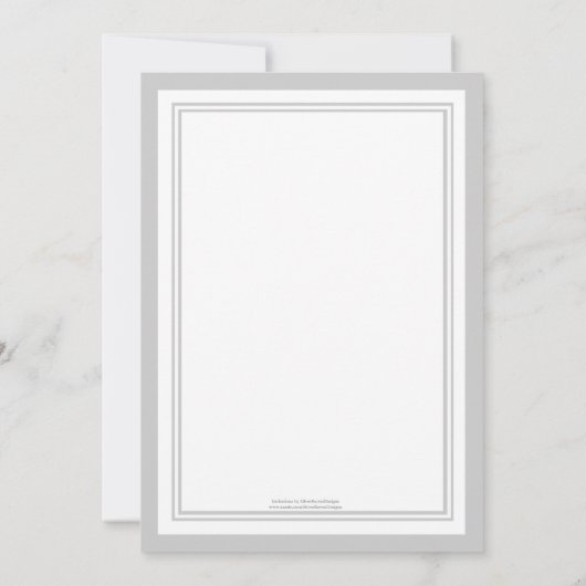 Formele monogram uitnodiging in grijs (Achterkant)