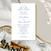 Formele Monogrammed Blue Script Wedding Program