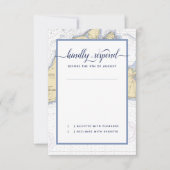 Formele nautische bruiloft Martha's Vineyard RSVP Kaartje (Voorkant)