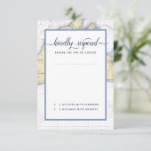 Formele nautische bruiloft Martha's Vineyard RSVP Kaartje (Staand voorkant)