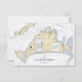 Formele nautische bruiloft Martha's Vineyard RSVP Kaartje (Achterkant)