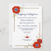 Formele nautische rode, witte, & blauwe anemone br kaart (Voorkant)