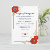 Formele nautische rode, witte, & blauwe anemone br kaart (Staand voorkant)