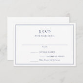 Formele Navy-antwoordkaart met rand Kaart (Voorkant / Achterkant)