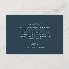 Formele Navy Blauwe Calligrafie Huwelijksdetails Informatiekaartje