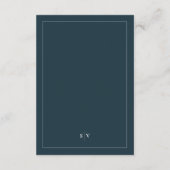 Formele Navy Blauwe QR Code Huwelijksdetails Informatiekaartje (Achterkant)
