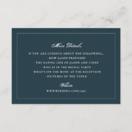 Formele Navy Blauwe Rand Trouwwebsite Details Informatiekaartje
