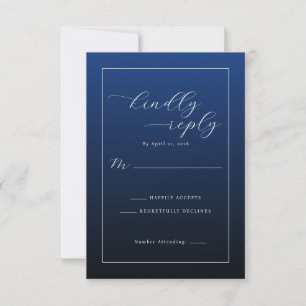 Formele Navy Blauwe RSVP-kaart RSVP Kaartje