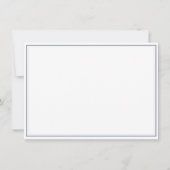 Formele Navy blue Script Two Rand Briefpapier Notitiekaartje (Achterkant)