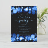 Formele Navy Glam Corporate Holiday Party Kaart (Staand voorkant)
