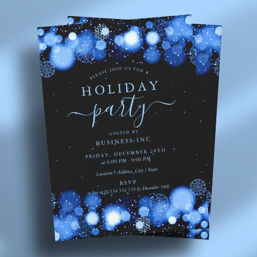Formele Navy Glam Corporate Holiday Party Kaart