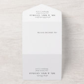 Formele ovale witte reuzenschil all in one uitnodiging (Buitenkant)