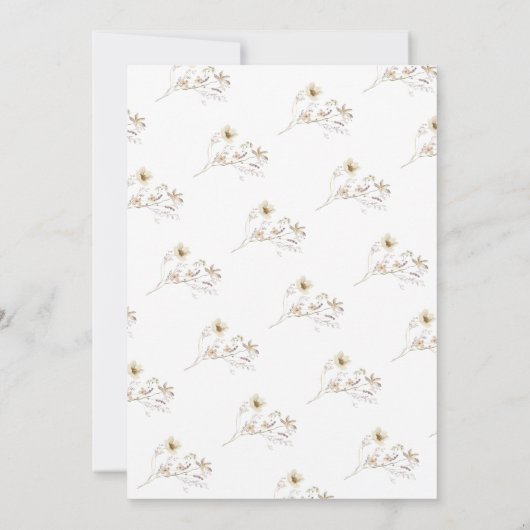 Formele overvloed gedroogd wild lentweddenschap kaart (Achterkant)