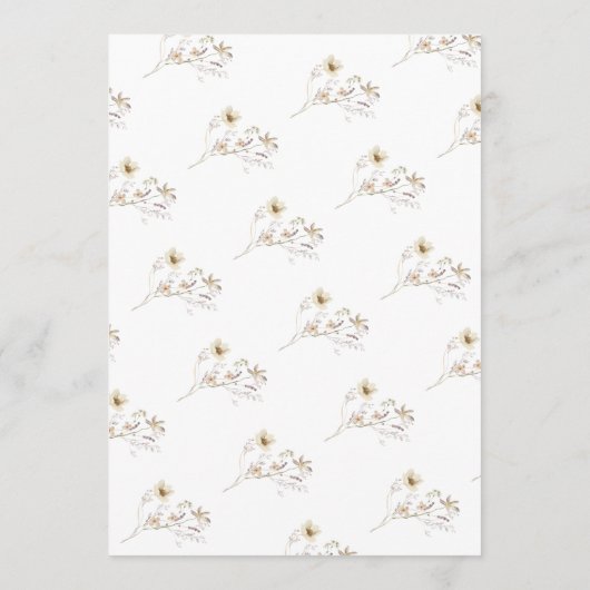 Formele overvloed gedroogd wild lentweddenschap kaart (Achterkant)