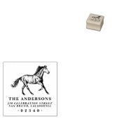 Formele Paard Klassieke Familienaam & Terugkeeradr Rubberstempel (Gestempeld)