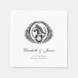 Formele paardenmonogram voor paardenpesteren servet