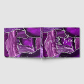 Formele Paarse Agaat Silver Faux Glitter Bruiloft Gastenboek (Volledig)