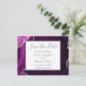 Formele Paarse Agaat Sla de Datum Briefkaarten op (Staand voorkant)