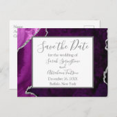 Formele Paarse Agaat Sla de Datum Briefkaarten op (Voorkant / Achterkant)