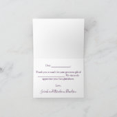 Formele paarse agaat zilveren glitter bruiloft bedankkaart (Binnen)