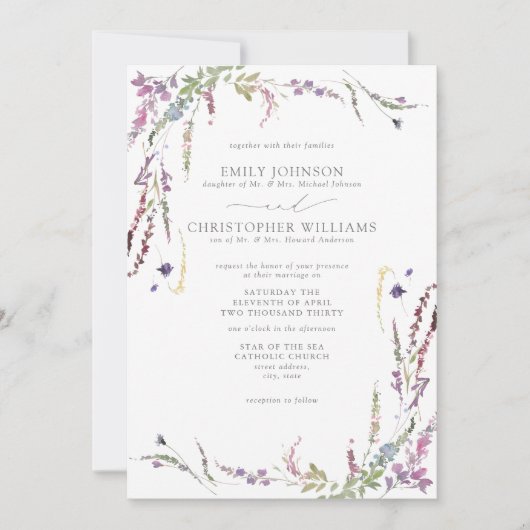 Formele Paarse uitnodiging tot weddenschap (Voorkant)