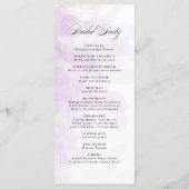 Formele Paarse Waterverf Wedding Programme Programmakaart (Achterkant)