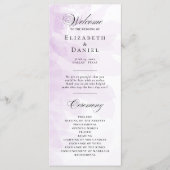 Formele Paarse Waterverf Wedding Programme Programmakaart (Voorkant)