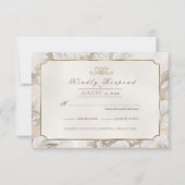 Formele Paisley Champagne ID767 RSVP Kaartje (Voorkant)