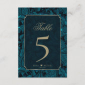 Formele Paisley Tabelnummers Donkere Blauwgroen ID Kaart (Voorkant)
