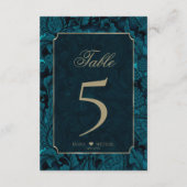 Formele Paisley Tabelnummers Donkere Blauwgroen ID Kaart (Achterkant)